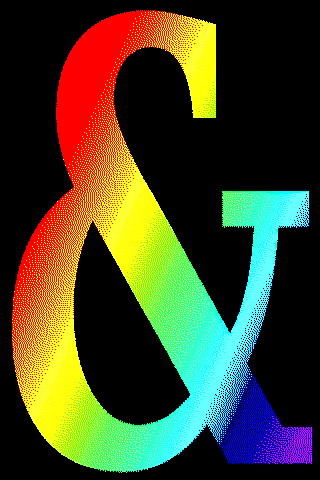 a rainbow ampersand